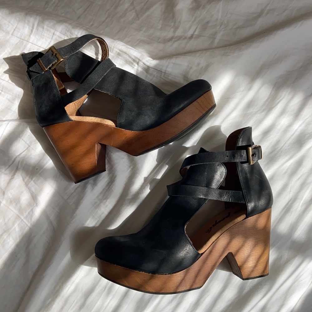 Free People Amber Orchard Clogs/Boots/Heels in Black Size 38
